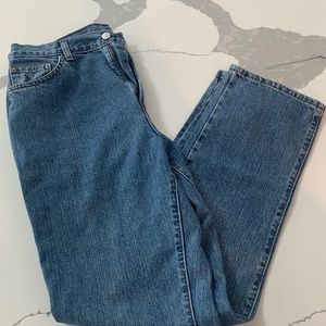 Vintage thrifted high-waist mom jeans.